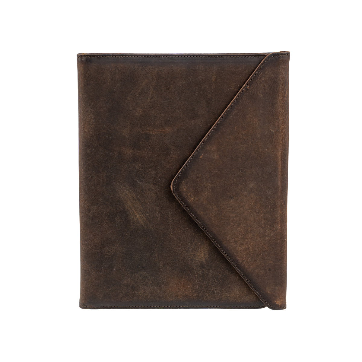 leather magnetic closure envelope binder on white background