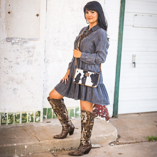 Cowhide Claire Crossbody