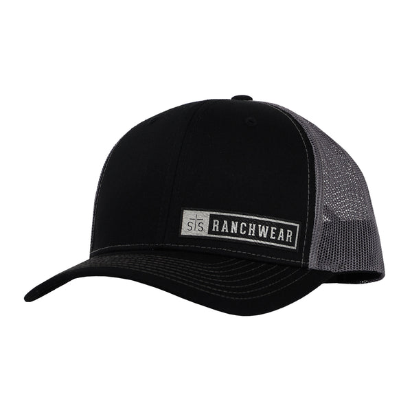 STS Silver and Black Bar Patch Hat - Black & Charcoal
