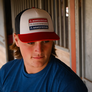 STS Red, White and Blue Patch Hat - White & Navy