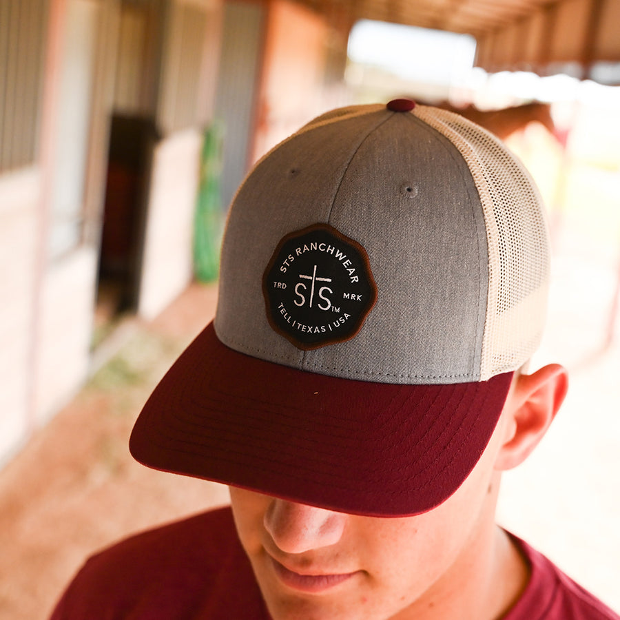 STS Maroon Stamp Patch Hat - Gray & Birch