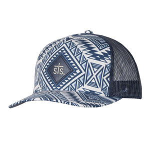 STS Leather Diamond Patch Hat - Blue Aztec