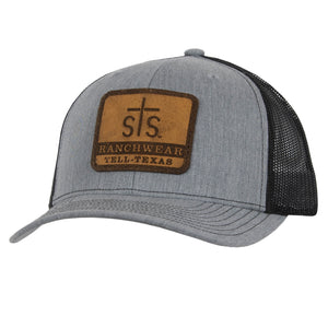 STS Cutout Leather Patch Hat - Heather Gray & Black