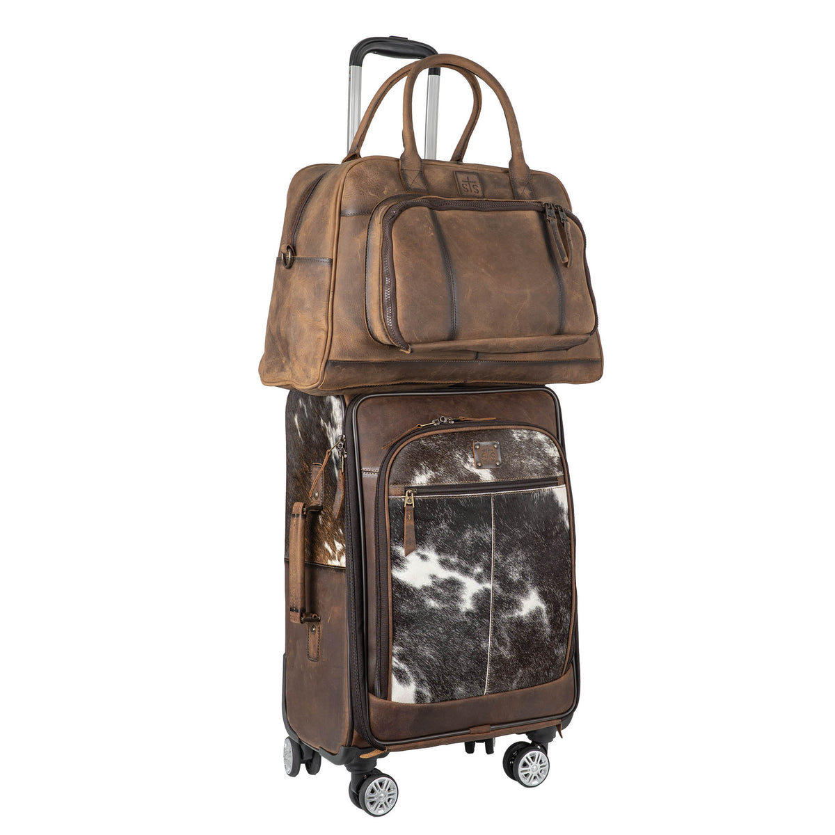 Cowhide Rolling Suitcase