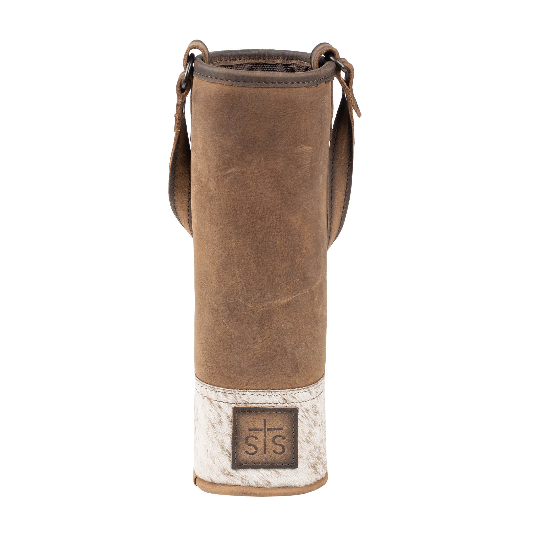 brown leather wine backpack STS Ranchwear Cowhide Single Wine Bag