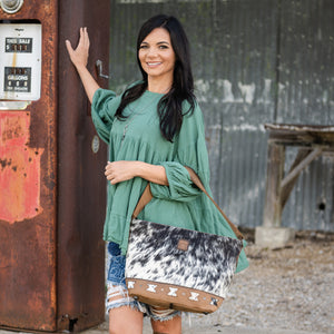 Roswell Cowhide Tully Purse
