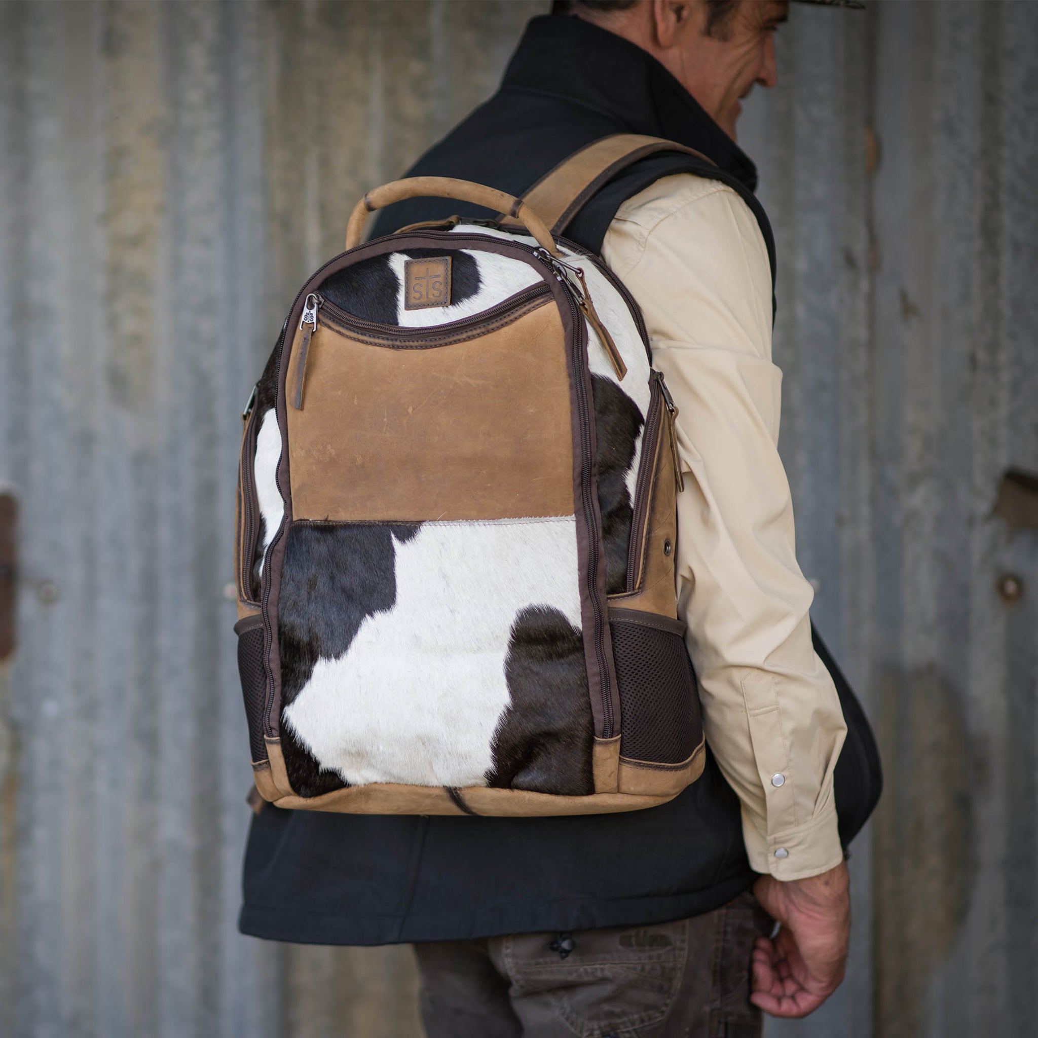baseball leather men's backpack Cowhide Theo Backpack