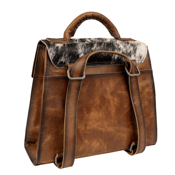 cowgirl trendy leather backpack TR160-9110A Trinity Ranch Hair-On Cowhide Collection Mini MONTANA WEST U.S.A k to highschool or use it as a beautiful diaper bag Klassy Cowgirl Genuine Hair-on Cowhide