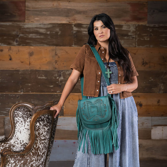 Wayfarer Turquoise Selah Saddle Bag