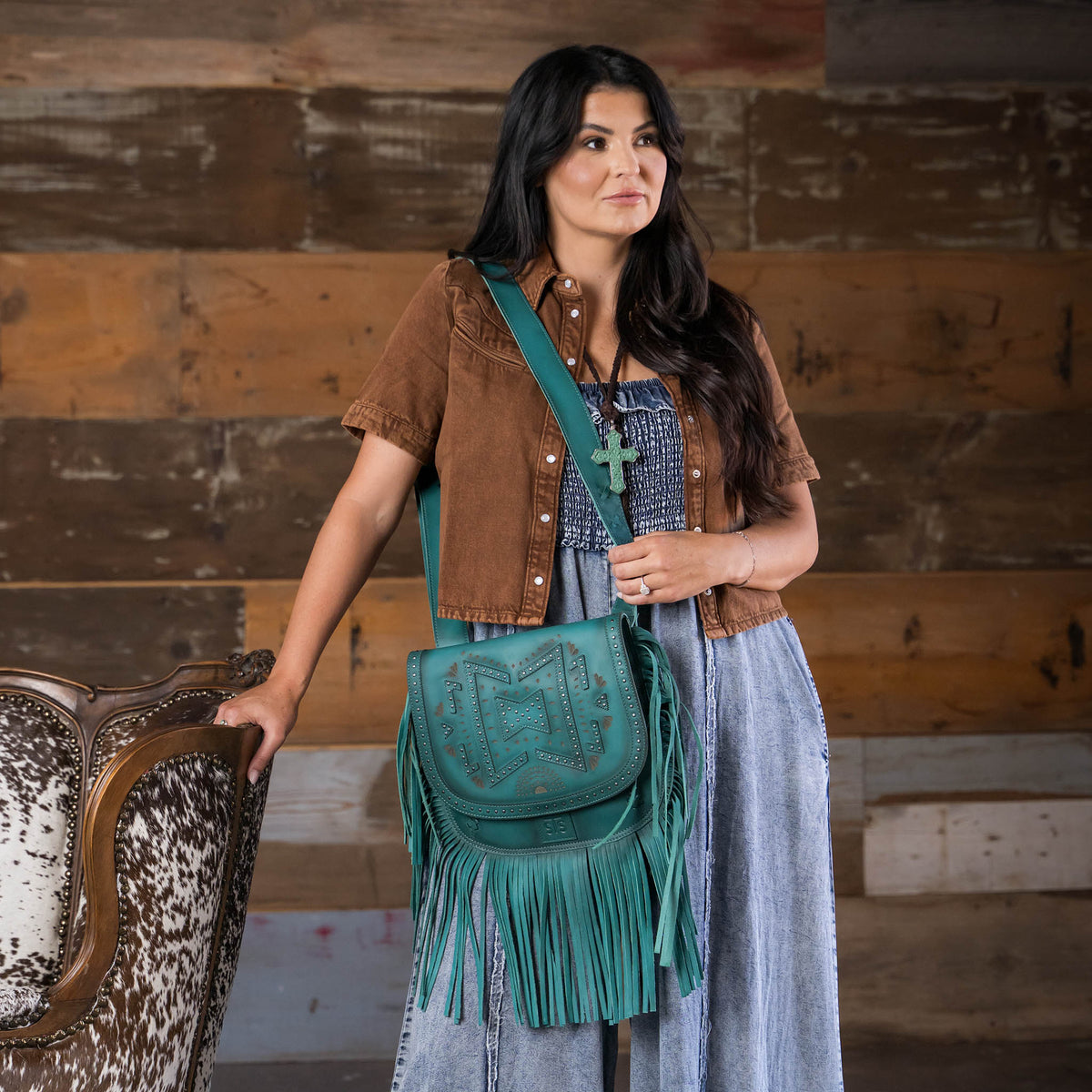 Wayfarer Turquoise Selah Saddle Bag