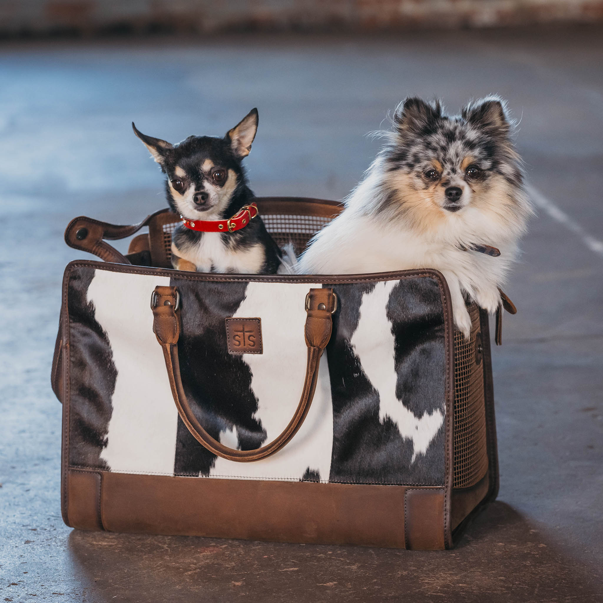 Cowhide Pet Carrier
