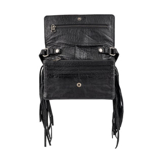Indie Cowhide Harper Crossbody - Black
