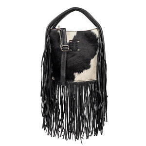 Indie Cowhide Sugar Satchel - Black