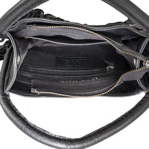 Indie Cowhide Sugar Satchel - Black