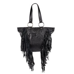 Indie Cowhide Tote - Black