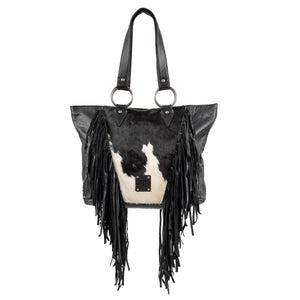 Indie Cowhide Tote - Black