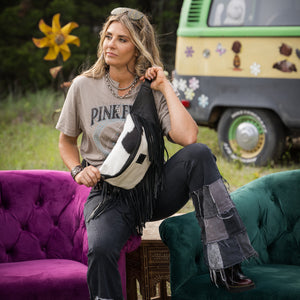 Indie Cowhide Hildy Belt Bag - Black