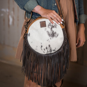 Guadalupe Cowhide Sage Crossbody