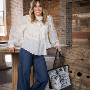 Cowhide Laptop Tote