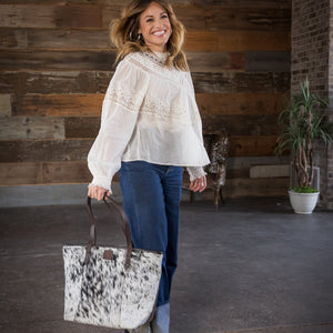 Cowhide Laptop Tote