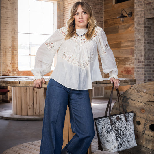 Cowhide Laptop Tote