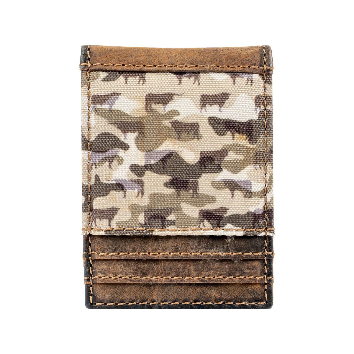 Bull Camo Money Clip Card Wallet