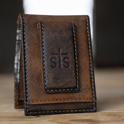Bull Camo Money Clip Card Wallet