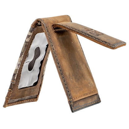 Bull Camo Money Clip Card Wallet
