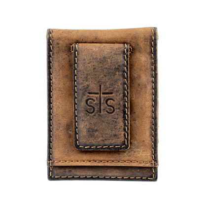 Bull Camo Money Clip Card Wallet