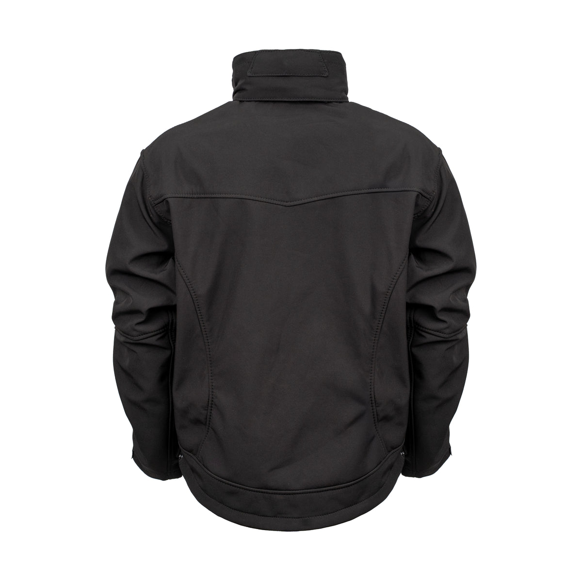 back of a black jacket with western yoke on white background