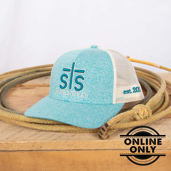 STS Puff Hat - Teal and Birch