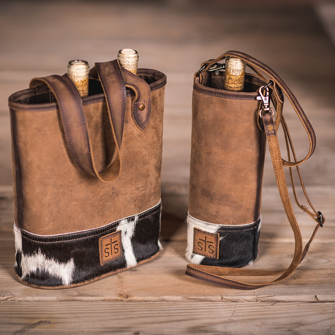 Cowhide Single Wine Bag