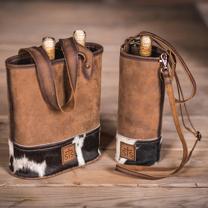 Cowhide Single Wine Bag