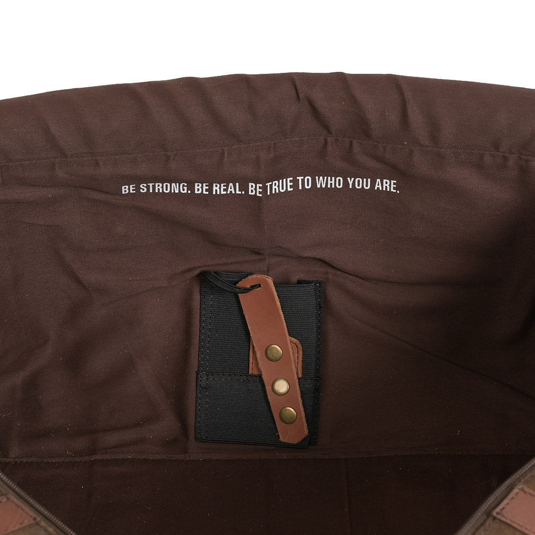 STS Ranchwear Men's The Foreman Duffel Bag, Dark Khaki Canvas/Leather, One  Size