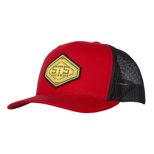 STS Linear Diamond Patch Hat - Red & Black