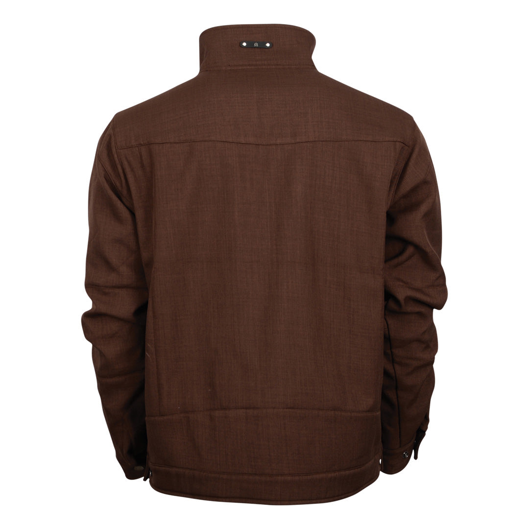 Youth heather gray softshell jacket with adjustable snap cuffs on a white background.